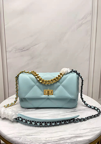 Adele Lilia Flap Small Bag Rectangular Hardware Light Blue