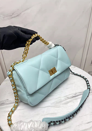 Adele Lilia Flap Small Bag Rectangular Hardware Light Blue