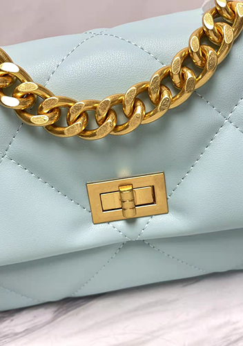 Adele Lilia Flap Small Bag Rectangular Hardware Light Blue