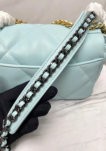 Adele Lilia Flap Small Bag Rectangular Hardware Light Blue