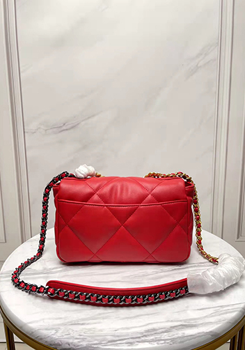 Adele Lilia Flap Small Bag Rectangular Hardware Red