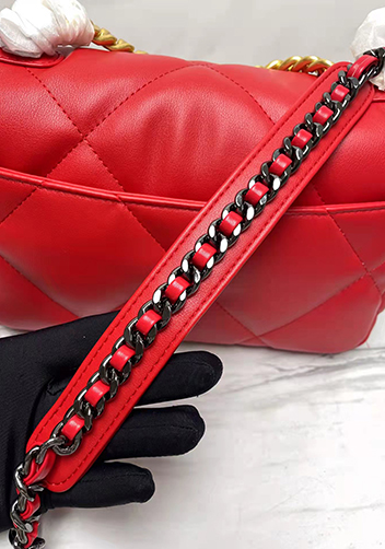 Adele Lilia Flap Small Bag Rectangular Hardware Red