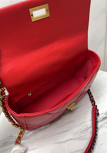 Adele Lilia Flap Small Bag Rectangular Hardware Red