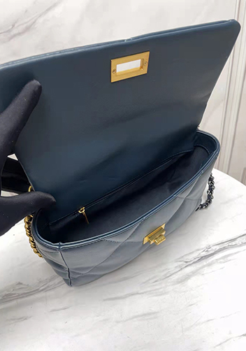 Adele Lilia Flap Small Bag Rectangular Hardware Navy