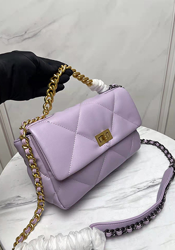 Adele Lilia Flap Small Bag Rectangular Hardware Purple