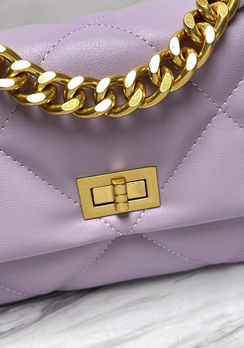 Adele Lilia Flap Small Bag Rectangular Hardware Purple