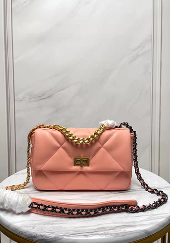 Adele Lilia Flap Small Bag Rectangular Hardware Salmon