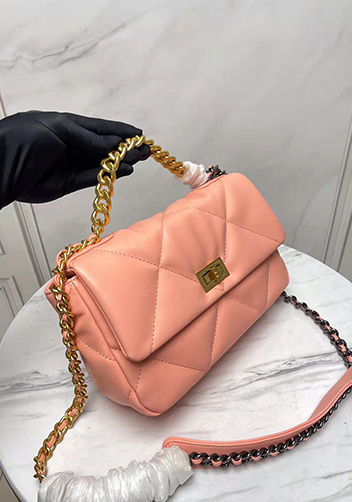 Adele Lilia Flap Small Bag Rectangular Hardware Salmon