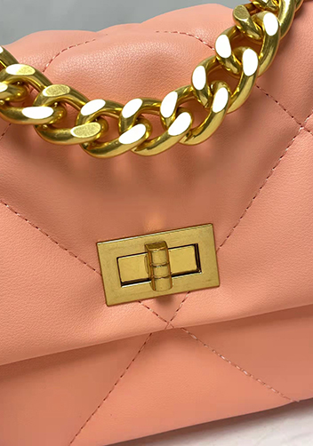 Adele Lilia Flap Small Bag Rectangular Hardware Salmon