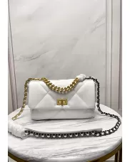 Adele Lilia Flap Small Bag Rectangular Hardware White