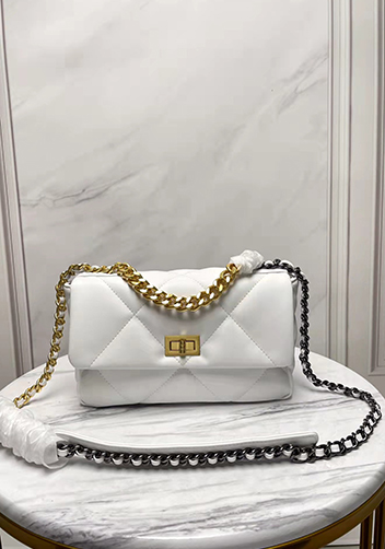 Adele Lilia Flap Small Bag Rectangular Hardware White