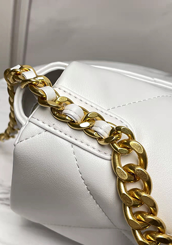Adele Lilia Flap Small Bag Rectangular Hardware White