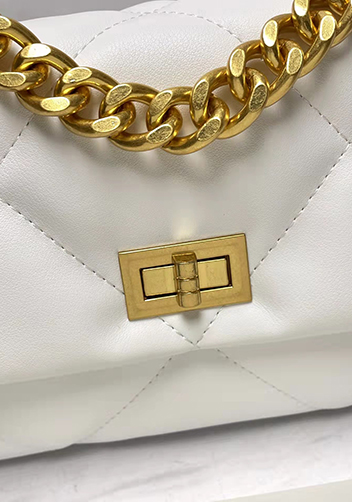 Adele Lilia Flap Small Bag Rectangular Hardware White