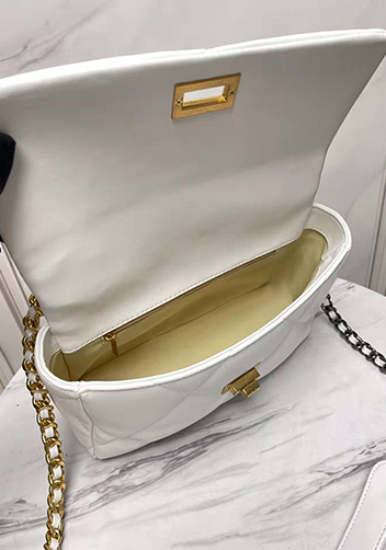 Adele Lilia Flap Small Bag Rectangular Hardware White