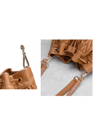 Adele Lambskin Bucket Bag Camel