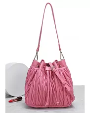 Adele Lambskin Bucket Bag Pink