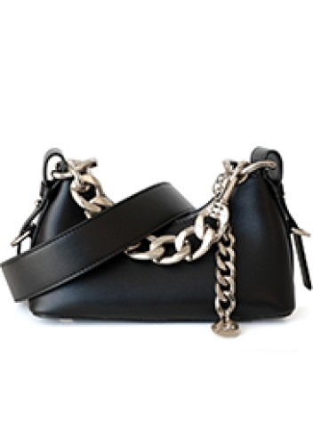 Helene Small Leather Shoulder Bag Black