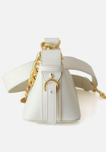 Helene Small Leather Shoulder Bag Cream
