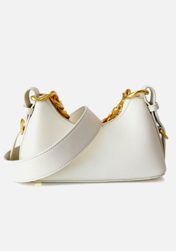 Helene Small Leather Shoulder Bag Cream