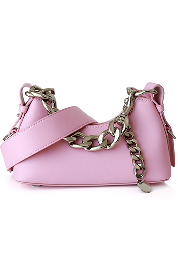 Helene Small Leather Shoulder Bag Pink