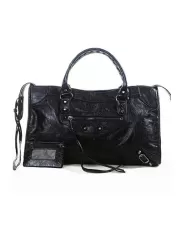 The Route 66 Faux Leather Large Bag Black Black Hardware