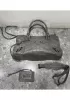 The Route 66 Faux Leather Large Bag Grey Black Hardware