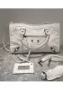 The Route 66 Faux Leather Large Bag White Black Hardware