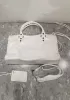 The Route 66 Faux Leather Large Bag White Black Hardware