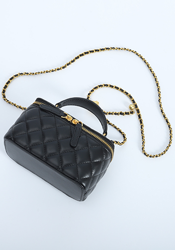 Adele Vanity Case Top Handle Black