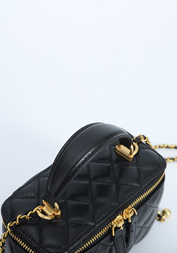 Adele Vanity Case Top Handle Black