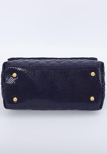 Adele Flap Mini Bag Top Handle Snake Blue