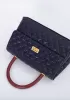 Adele Flap Mini Bag Top Handle Snake Blue