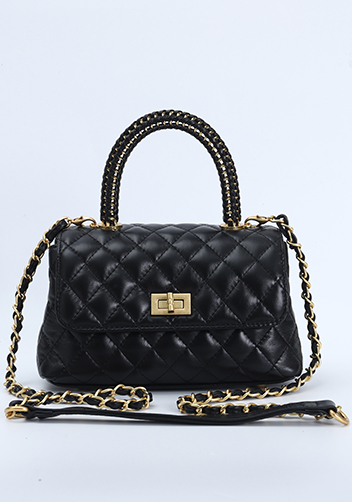 Adele Flap Mini Bag Top Handle Black