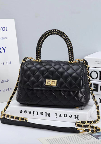 Adele Flap Mini Bag Top Handle Black