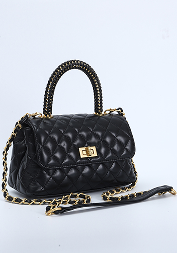 Adele Flap Mini Bag Top Handle Black