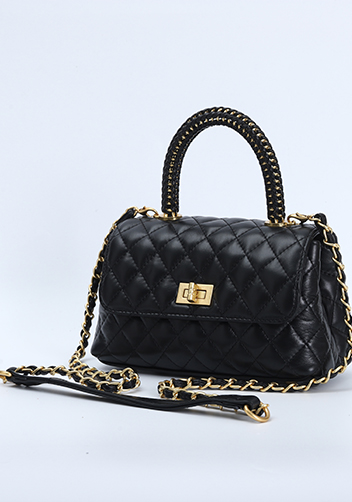 Adele Flap Mini Bag Top Handle Black