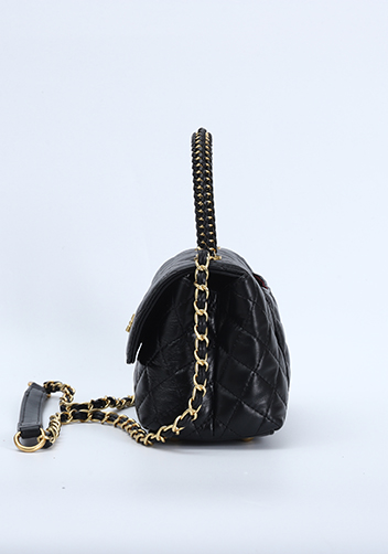 Adele Flap Mini Bag Top Handle Black