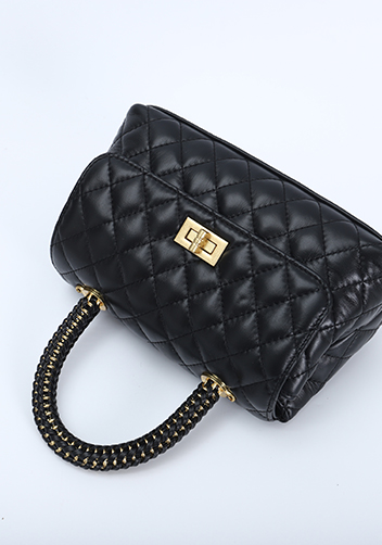Adele Flap Mini Bag Top Handle Black