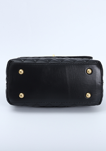 Adele Flap Mini Bag Top Handle Black
