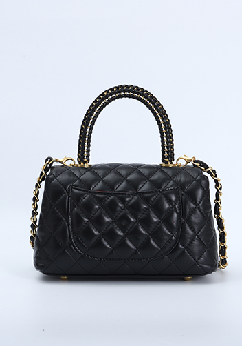 Adele Flap Mini Bag Top Handle Black