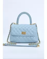 Adele Flap Mini Bag Top Handle Blue