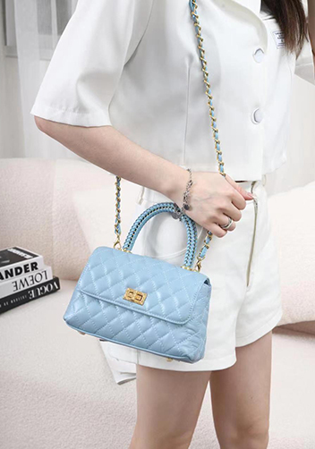 Adele Flap Mini Bag Top Handle Blue