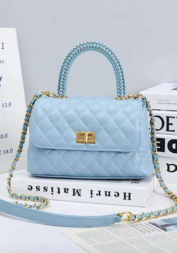 Adele Flap Mini Bag Top Handle Blue