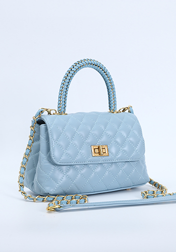 Adele Flap Mini Bag Top Handle Blue