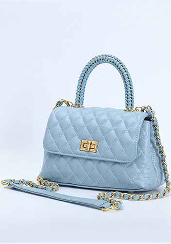 Adele Flap Mini Bag Top Handle Blue