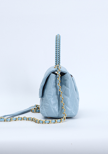 Adele Flap Mini Bag Top Handle Blue