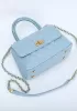 Adele Flap Mini Bag Top Handle Blue