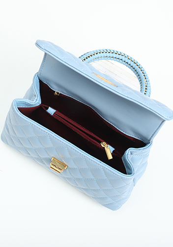Adele Flap Mini Bag Top Handle Blue