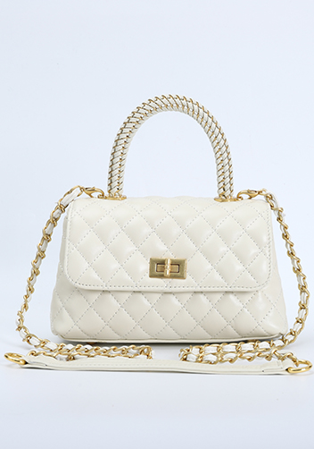 Adele Flap Mini Bag Top Handle Cream