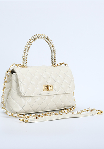 Adele Flap Mini Bag Top Handle Cream